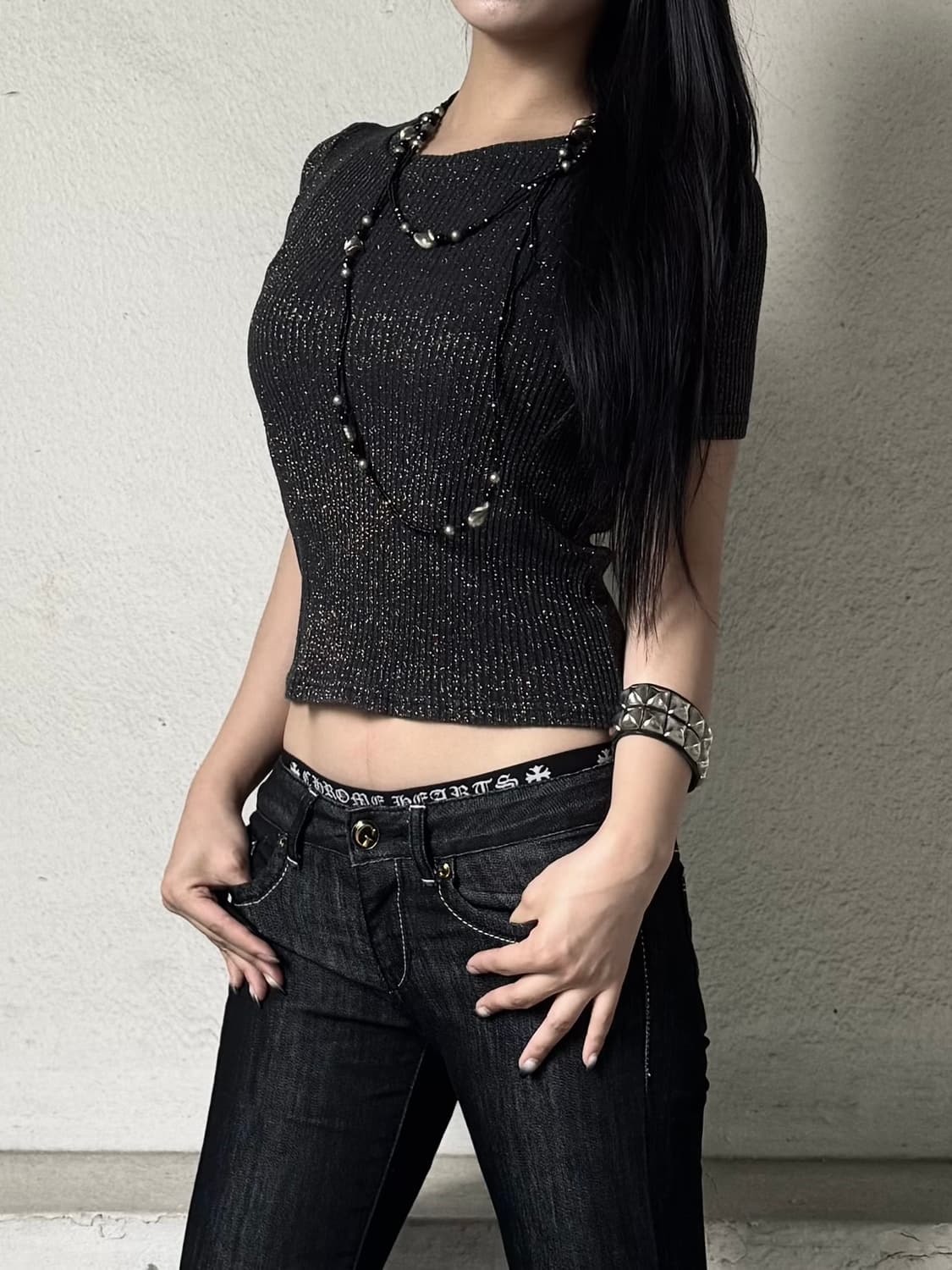 Glitter knit top 상품이미지1