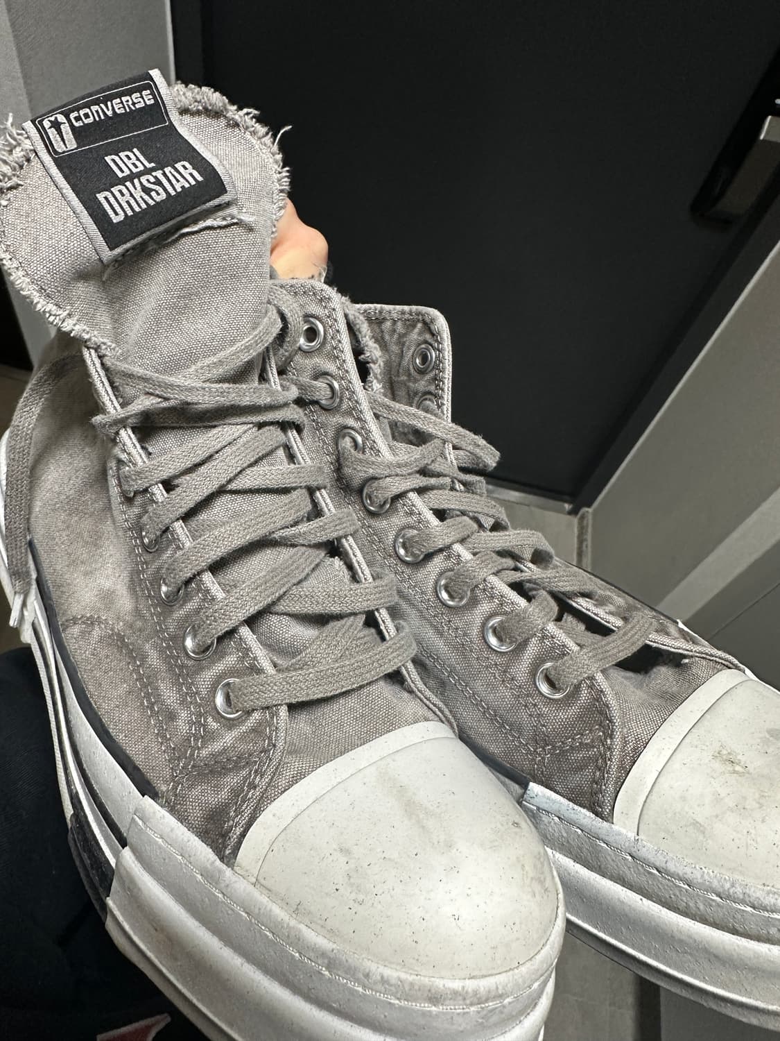 컨버스 x 다크쉐도우 더블 다크스타 오버다이 척 70 하이 콘크리트 상품이미지3