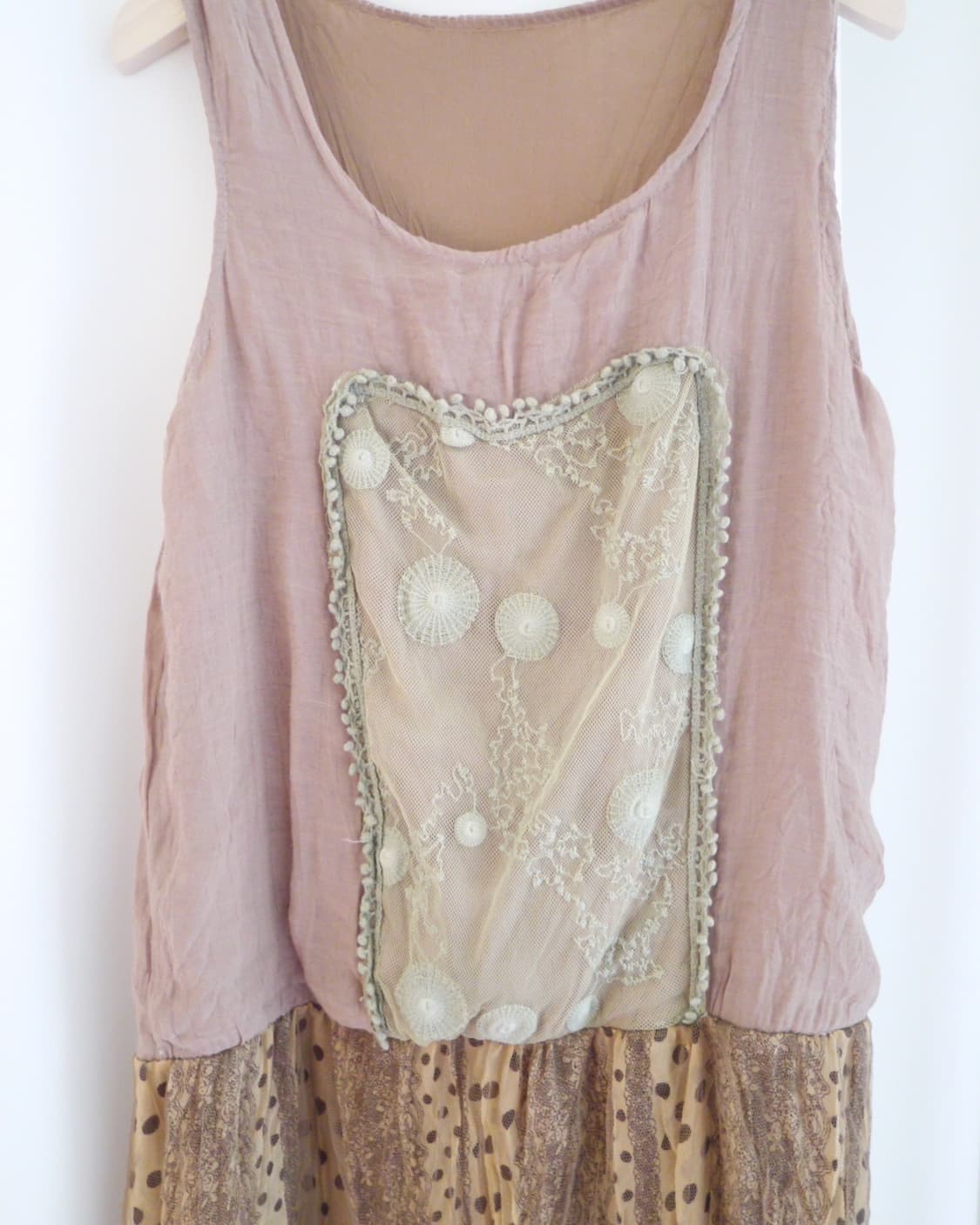 embossing mash layered dress- 상품이미지4