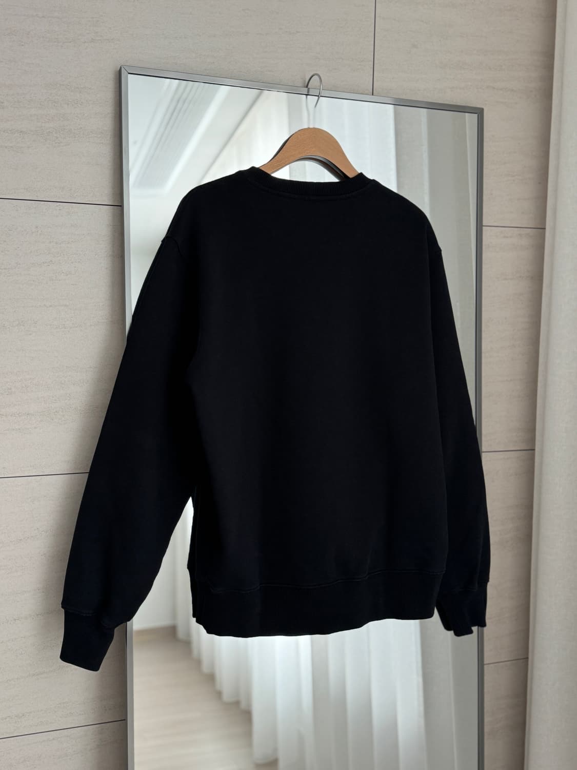 🖤 헬무트랭(Helmut Lang) 블랙 크루넥 맨투맨 상품이미지5