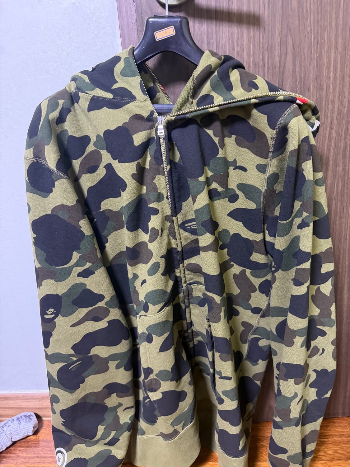 [XL]베이프 샤크후드 집업 아미그린 상품이미지1