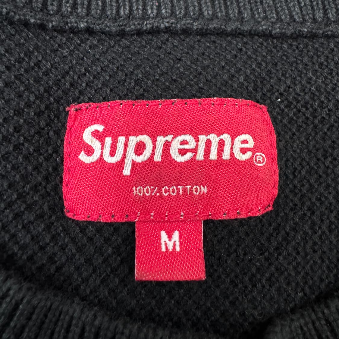슈프림 19FW 코튼 피크 크루넥  와플 니트 블랙 상품이미지4