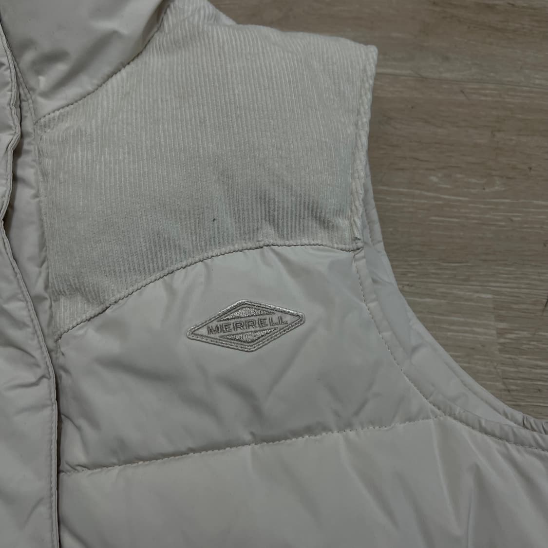 머렐 남성 배색 코듀로이 양털 트리밍넥 패딩 조끼 [아이보리] L/100 상품이미지6