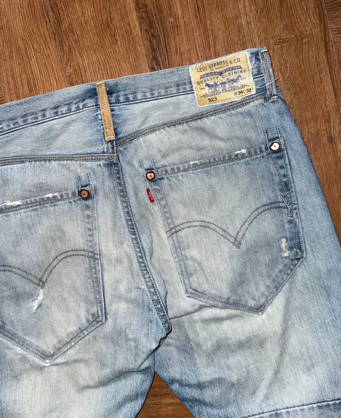 데미지 커스텀 리바이스 523 레귤러 스트레이트 핏 W34 L32 상품이미지3
