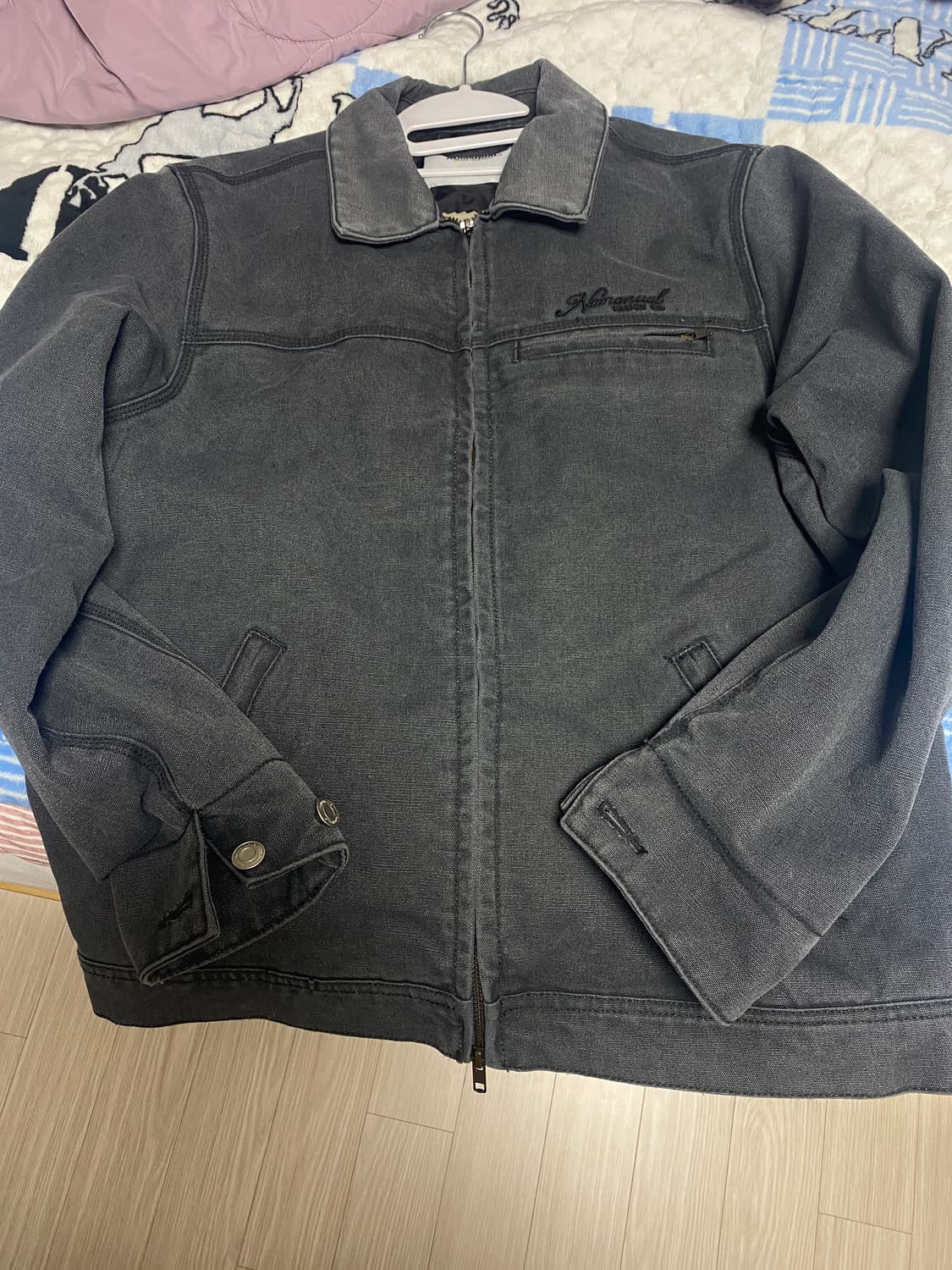 노매뉴얼 워시드 워크 자켓 차콜 상품이미지2