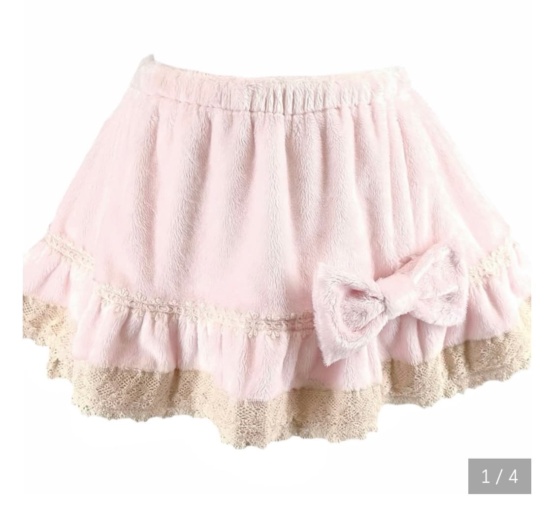 오늘만) 하트필리아 베이비핑크 리본 큐롯 스커트 히메 카지 갸루 리즈리사 상품이미지1