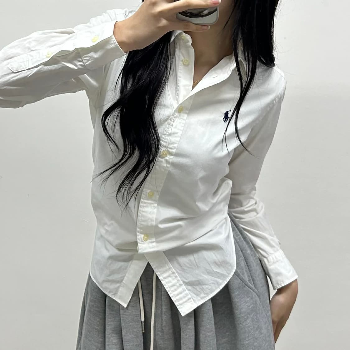 *최신형 폴로 랄프로렌 큐알택 클래식핏 화이트 걸즈 셔츠(2) 상품이미지1