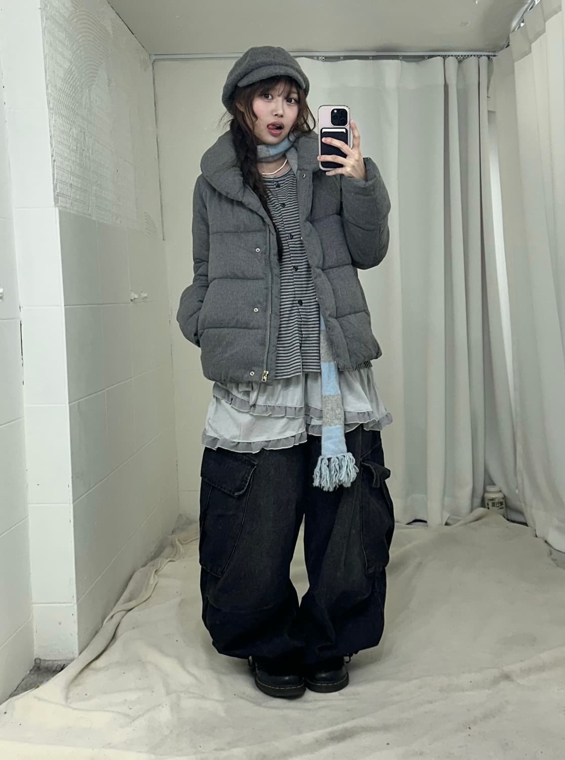 그레이 너드 니혼진 러힙 패딩 코디세트 상품이미지1