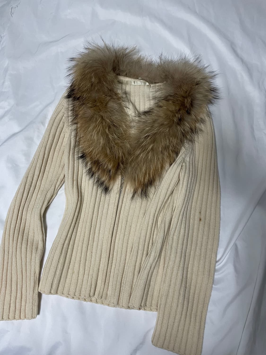 빈티지 y2k 갸루 퍼 니트집업 상품이미지2