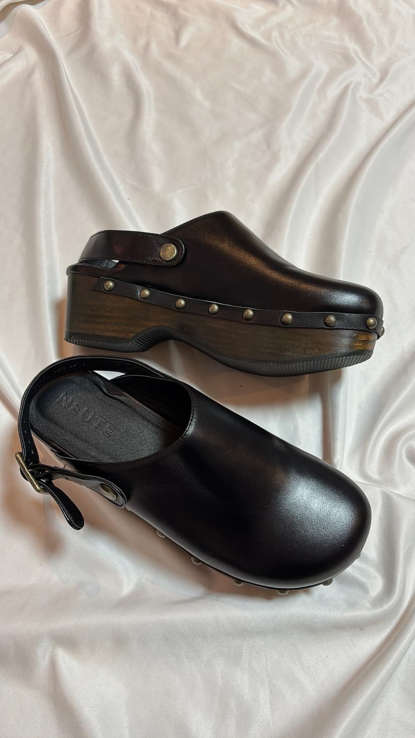 60mm Valentina Leather Clog Mule 상품이미지5