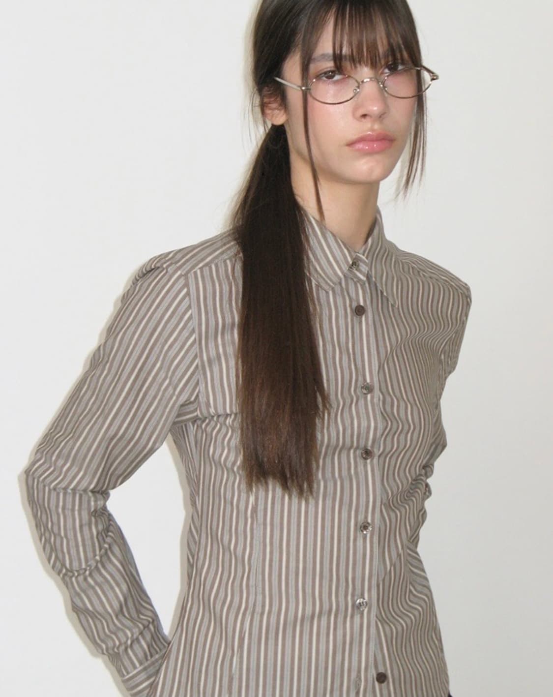 썬번 프로젝트 fitted stripe shirt 스트라이프 셔츠 상품이미지1