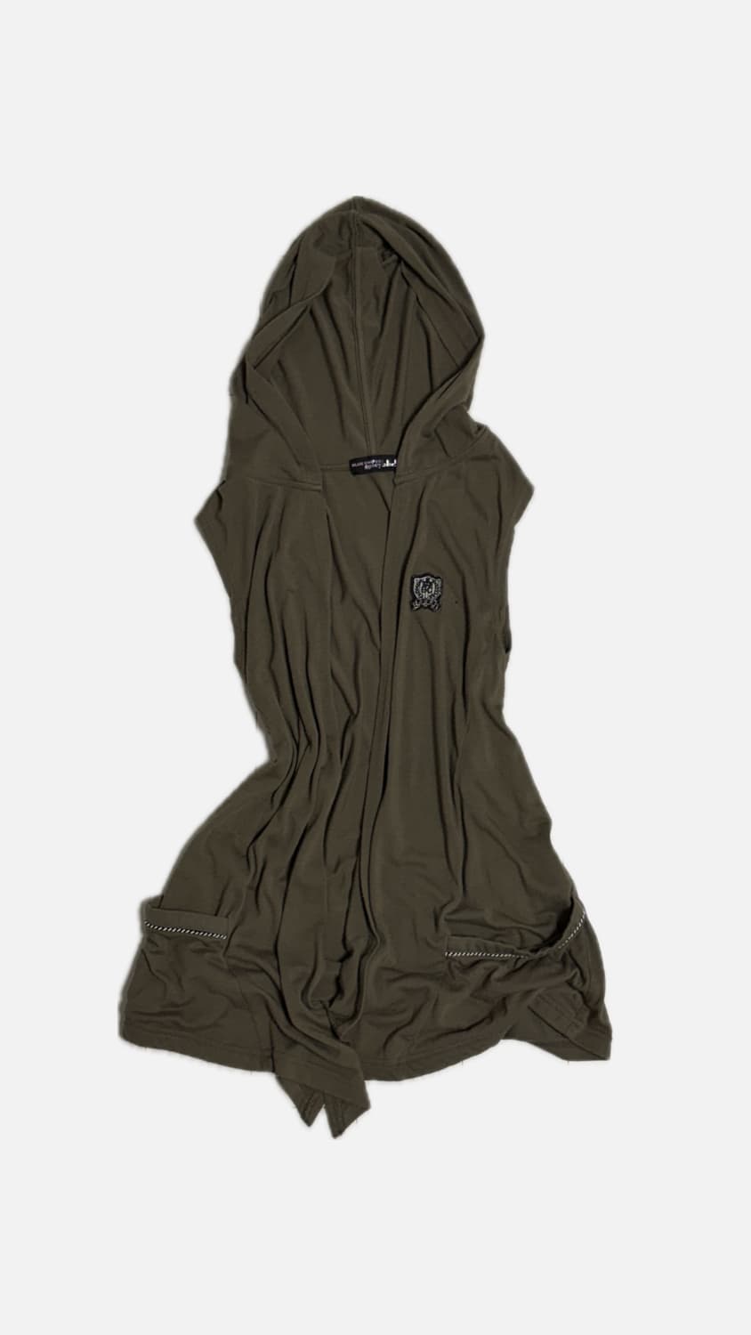 카키 후드 베스트 슬리브리스 상품이미지1