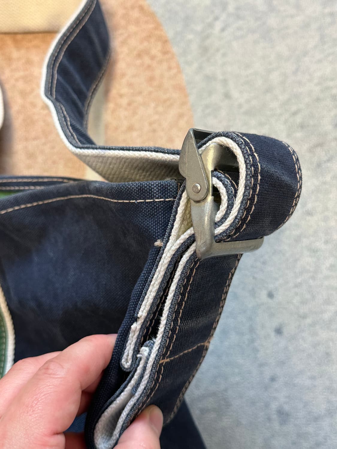 나이스네스(NICENESS)  L.lesh  숄더 토트백 그린 네이비 상품이미지5