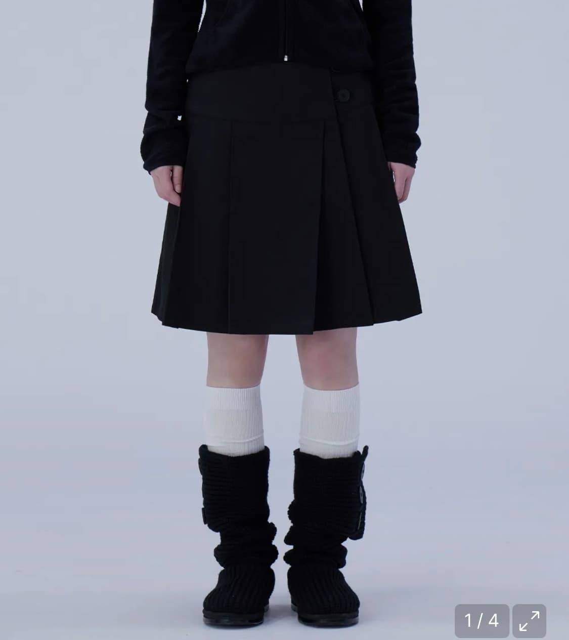미세키서울 미디 랩 스커트 블랙 상품이미지1
