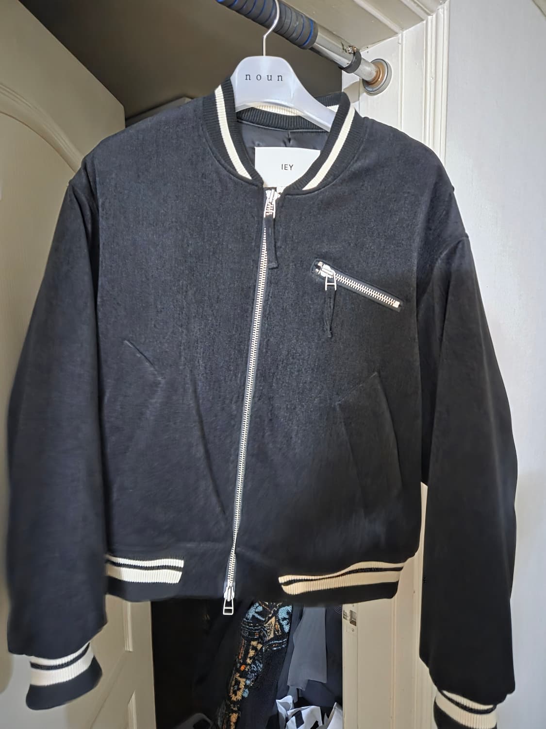 이에이 벨벳 봄버 집업 자켓 L 상품이미지2