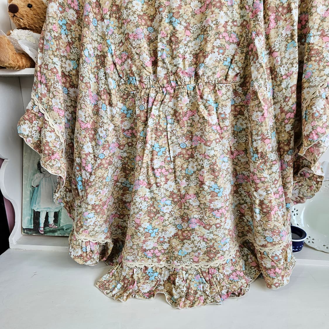 0327 플라워 코르셋 레이스 케이프블라우스 상품이미지7