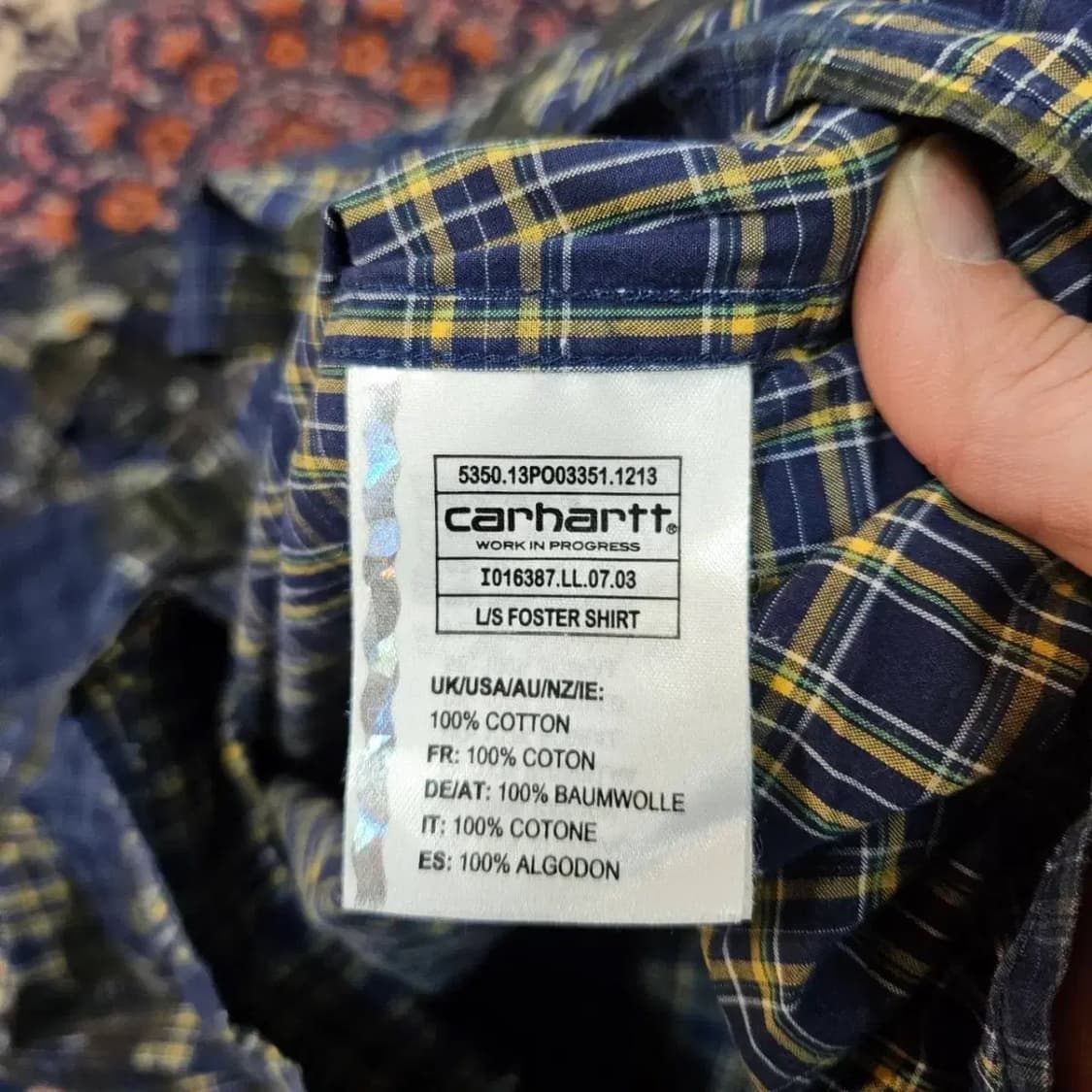  칼하트 메트로블루 컬렉션 블루 카모 체크 셔츠 상품이미지8