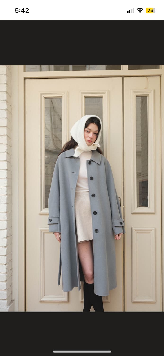 메리온 헤이그 핸드메이드 코트 스카이블루 S 상품이미지2