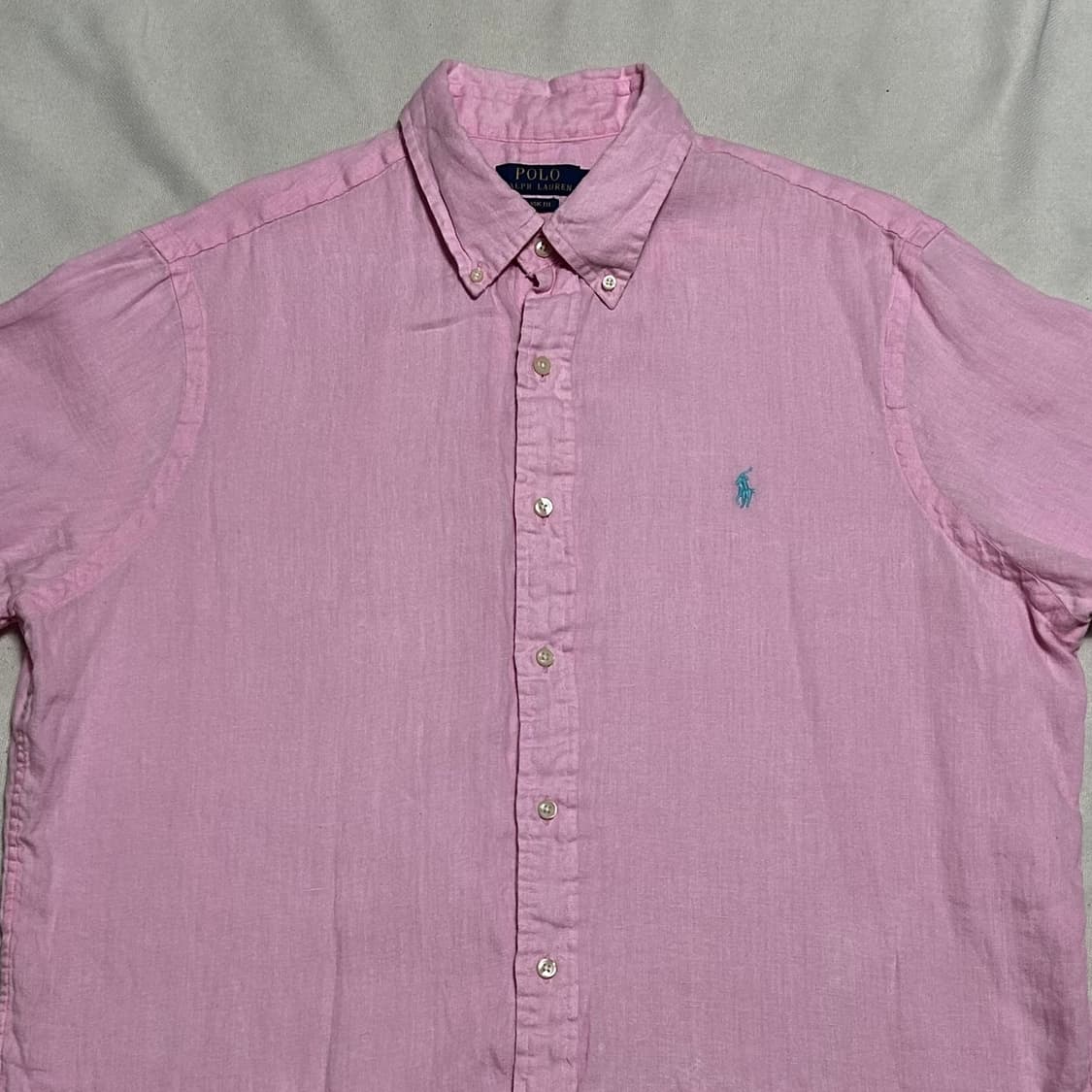 XL 폴로랄프로렌 클래식핏 핑크 반팔 셔츠 상품이미지1