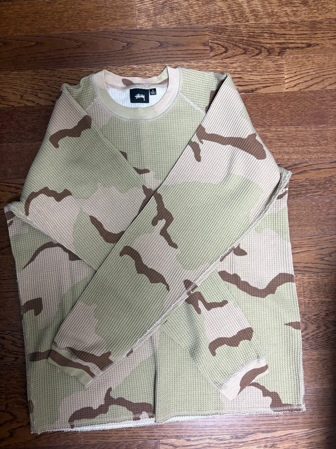 스투시 레글런 롱슬리브 샌드카모 L 상품이미지4