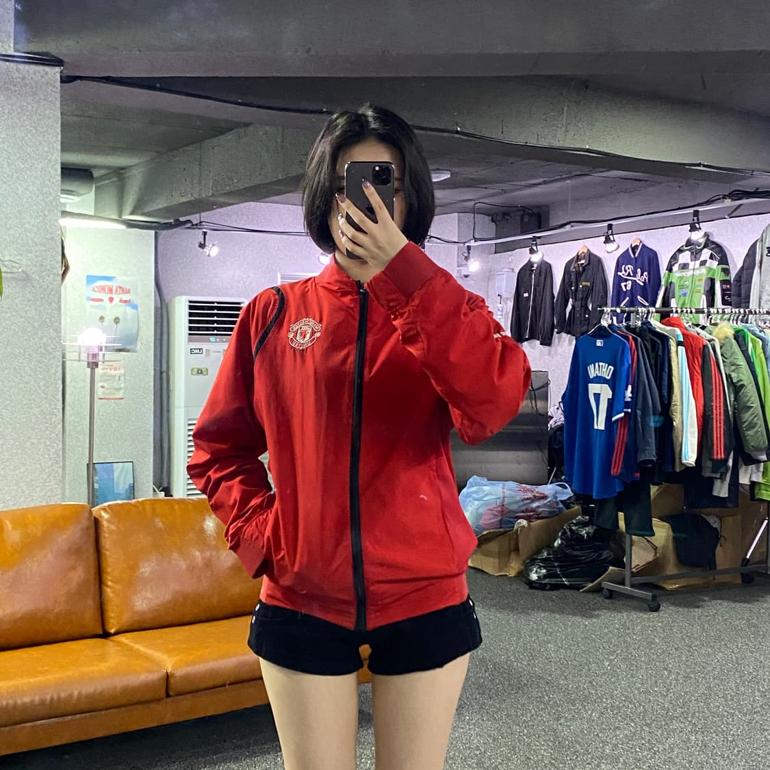00s 나이키 맨유 레드 배색 바람막이 B2899   상품이미지1
