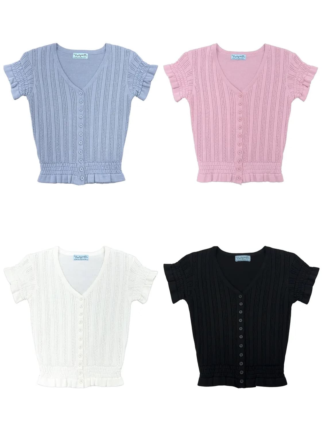 (새상품) 페일제이드 펀칭 니트 러플 가디건 화이트 아이보리   상품이미지5