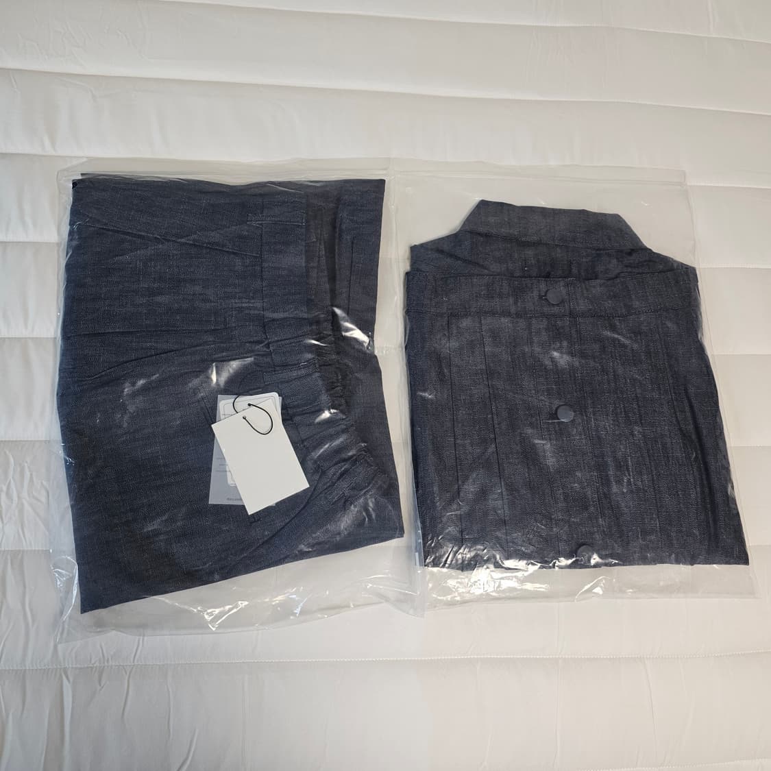 새제품) 셋업 아르반 트러커 자켓 + 파라슈트 팬츠 인디고 블루 상품이미지3