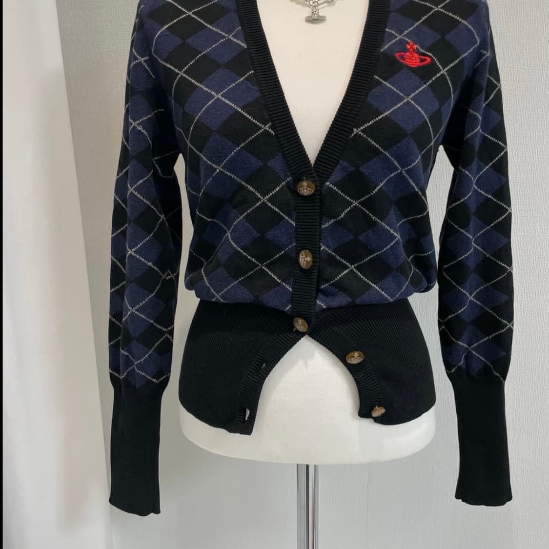 비비안웨스트우드 레드라벨 아가일 패턴 니트 가디건 상품이미지4