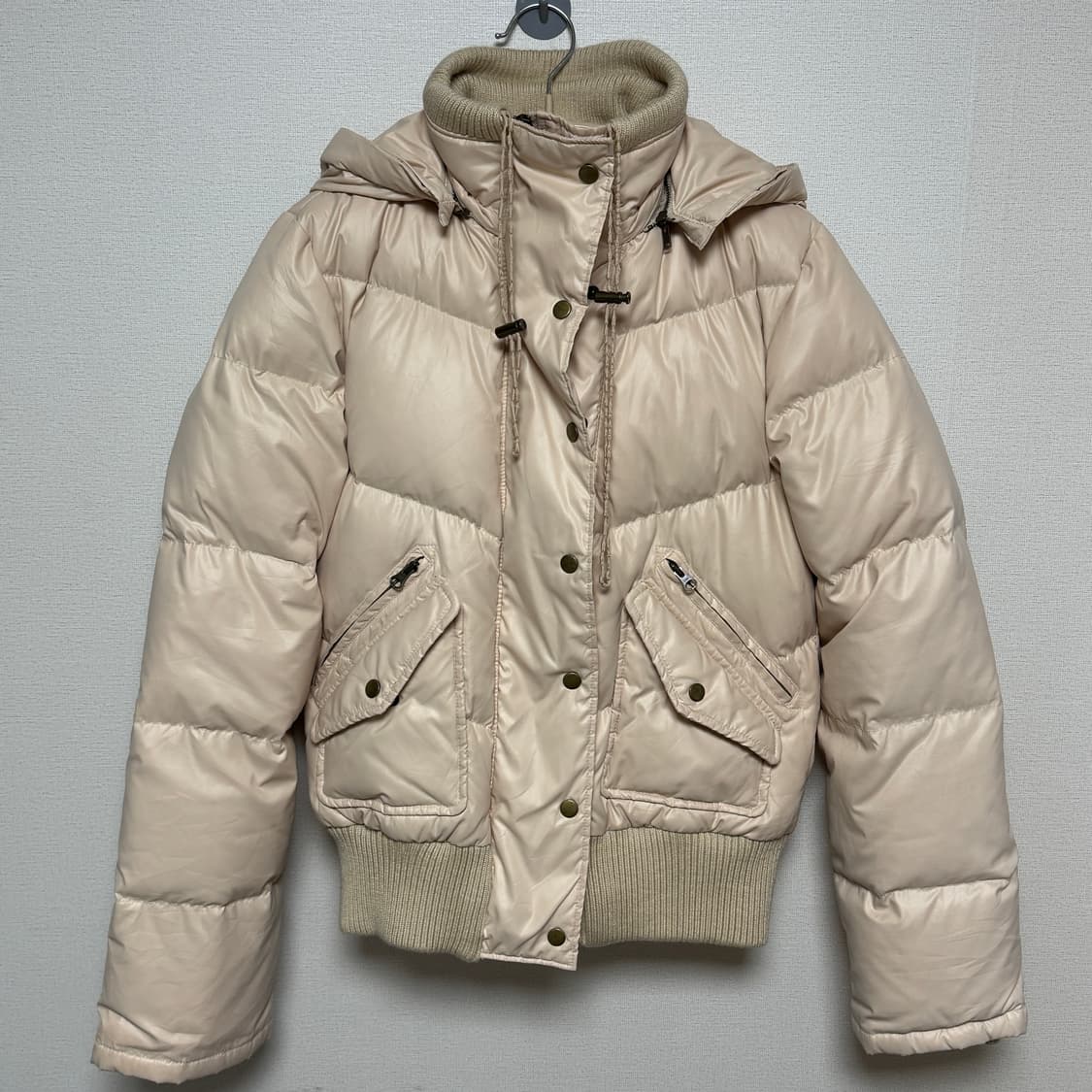 빈티지 핑크베이지 패딩 점퍼 상품이미지1