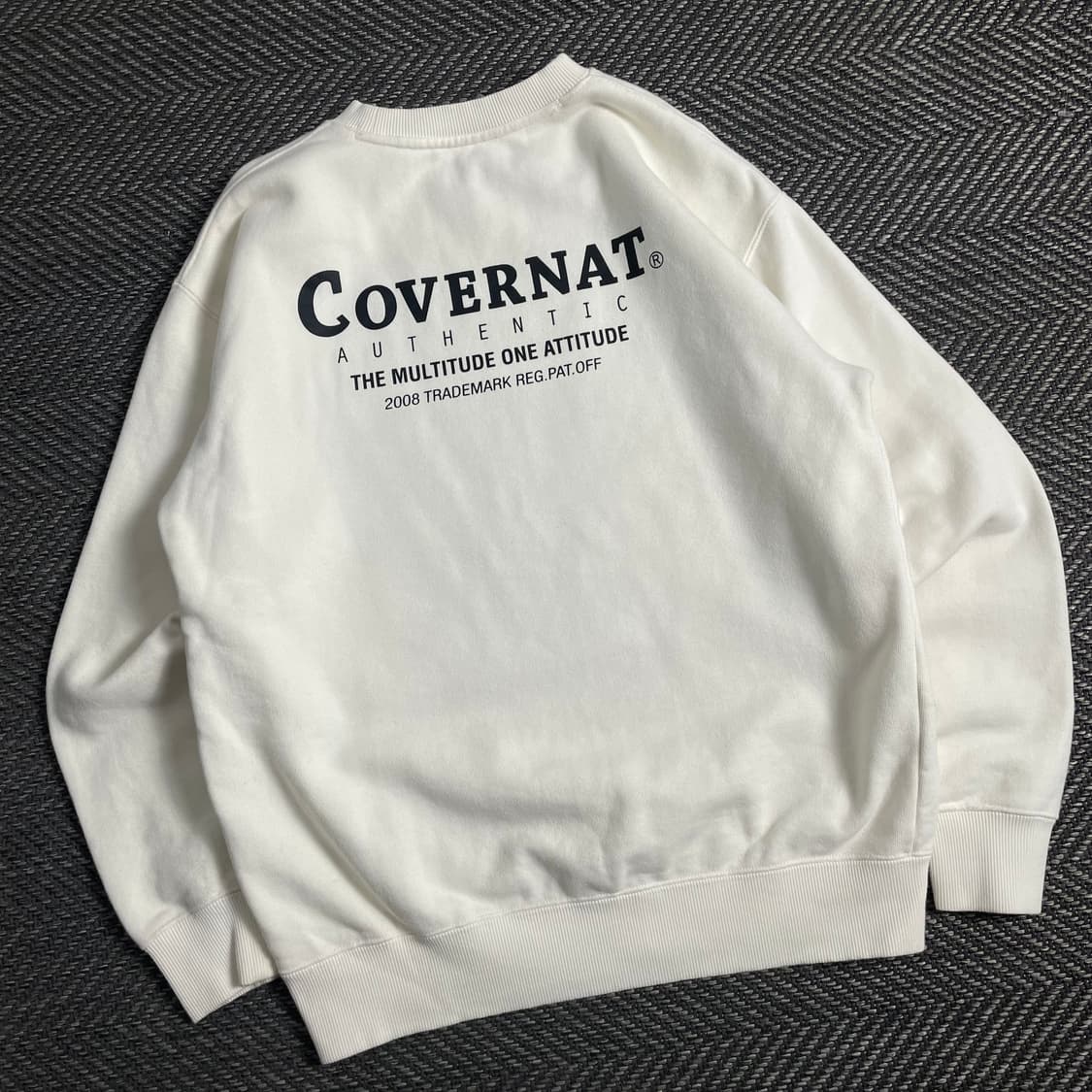 커버낫 헤비코튼 빅로고 크림 맨투맨y 3811 상품이미지1