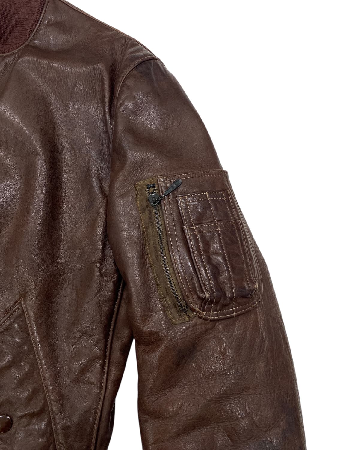 80‘s 골든베어 레더 Ma-1 봄버 자켓 상품이미지5