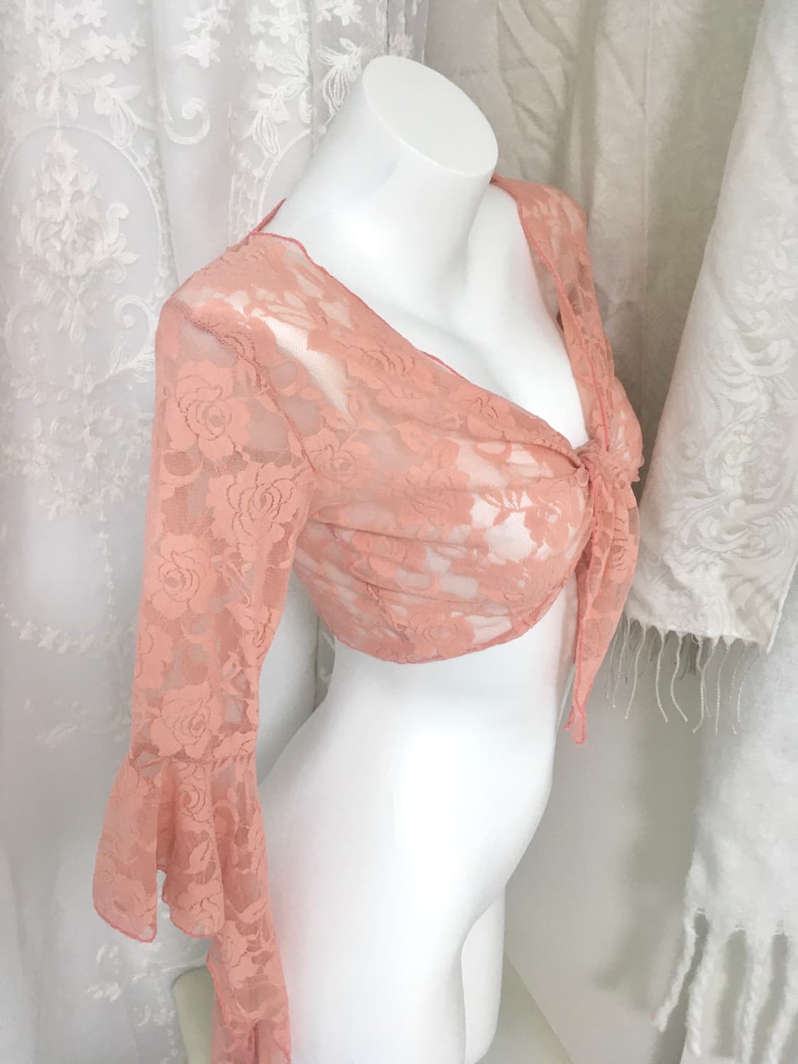 코랄 플라워 시스루 볼레로가디건  상품이미지4