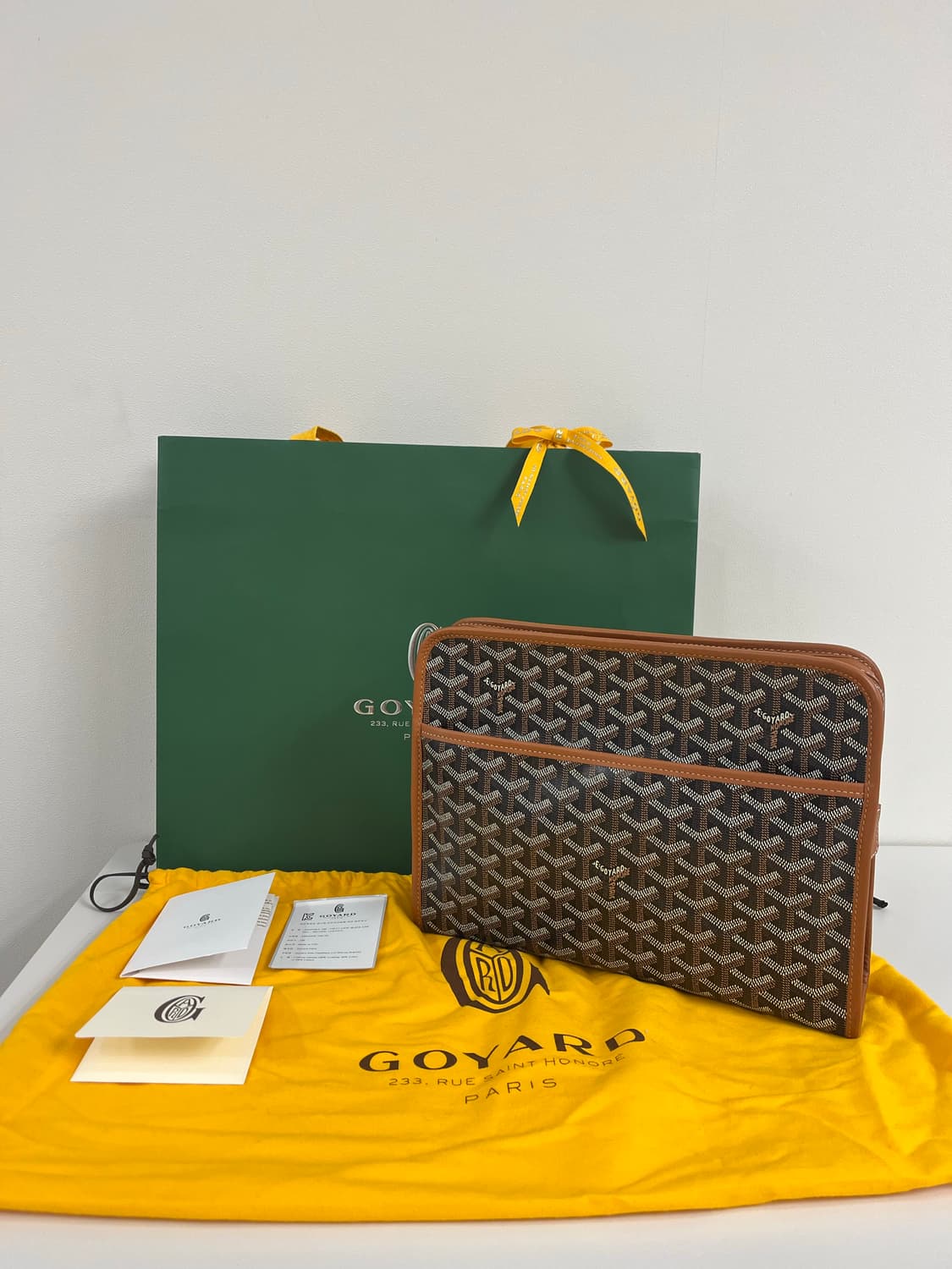 [상태최상/풀구성] 고야드 쥬방스 gm 클러치백 블랙탄 상품이미지1