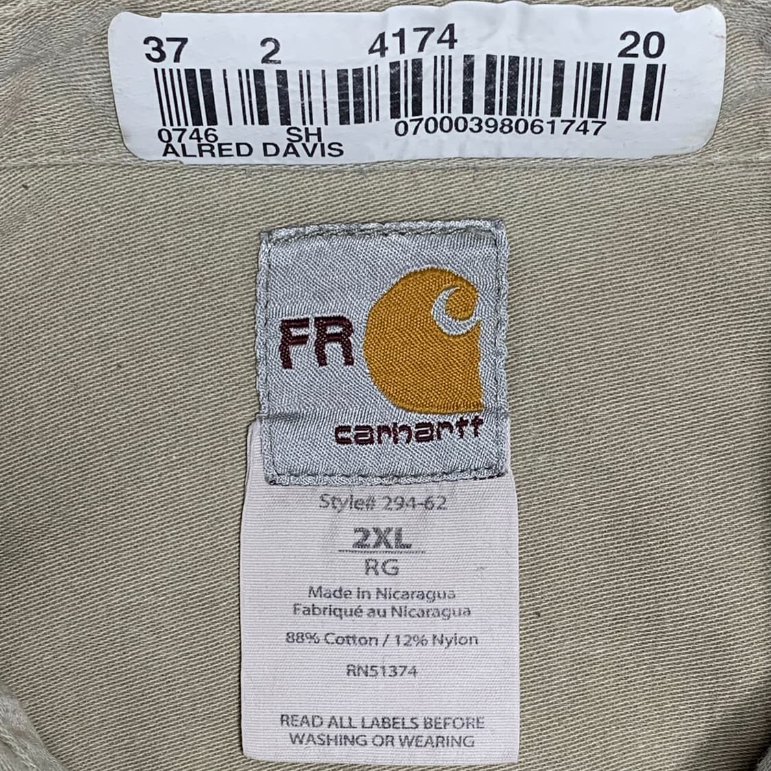 [2XL] 칼하트 FR 워크셔츠 EASTMAN 상품이미지4