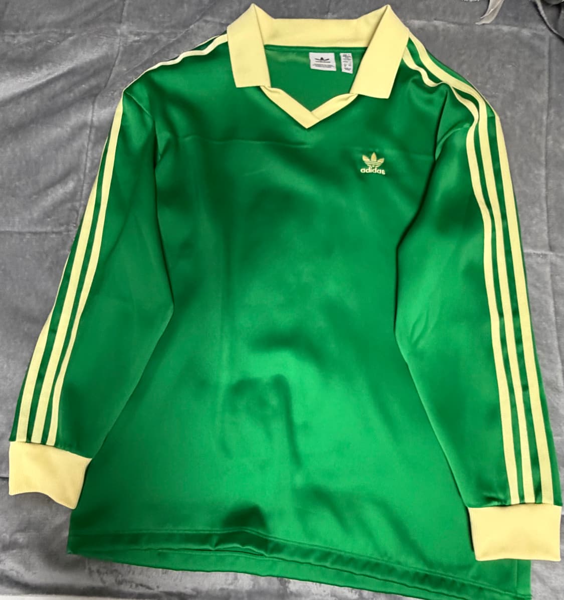 아디다스 3S 새틴 긴팔 티 - 그린 상품이미지3