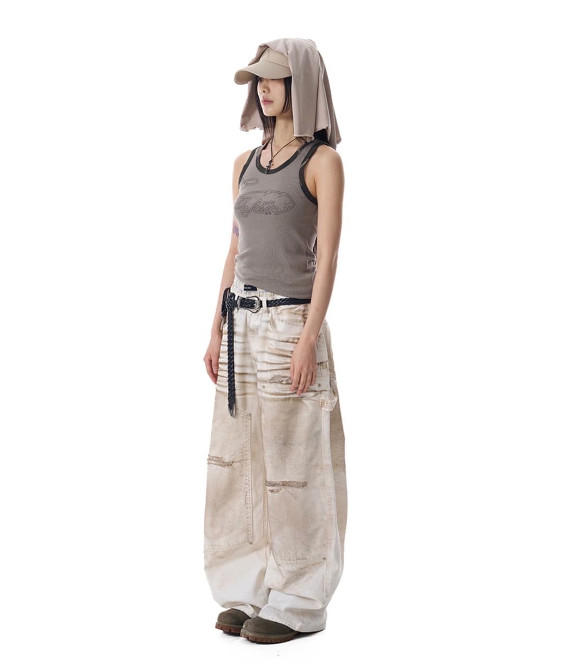 아캄 워시드 더블 니 코튼팬츠 상품이미지2