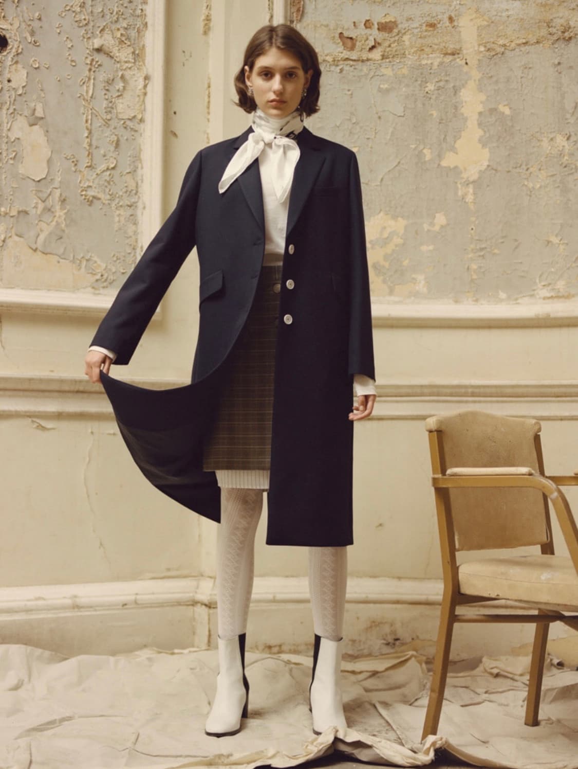 앤더슨벨 레이어드 테일러드 스커트 베이지 M 상품이미지5