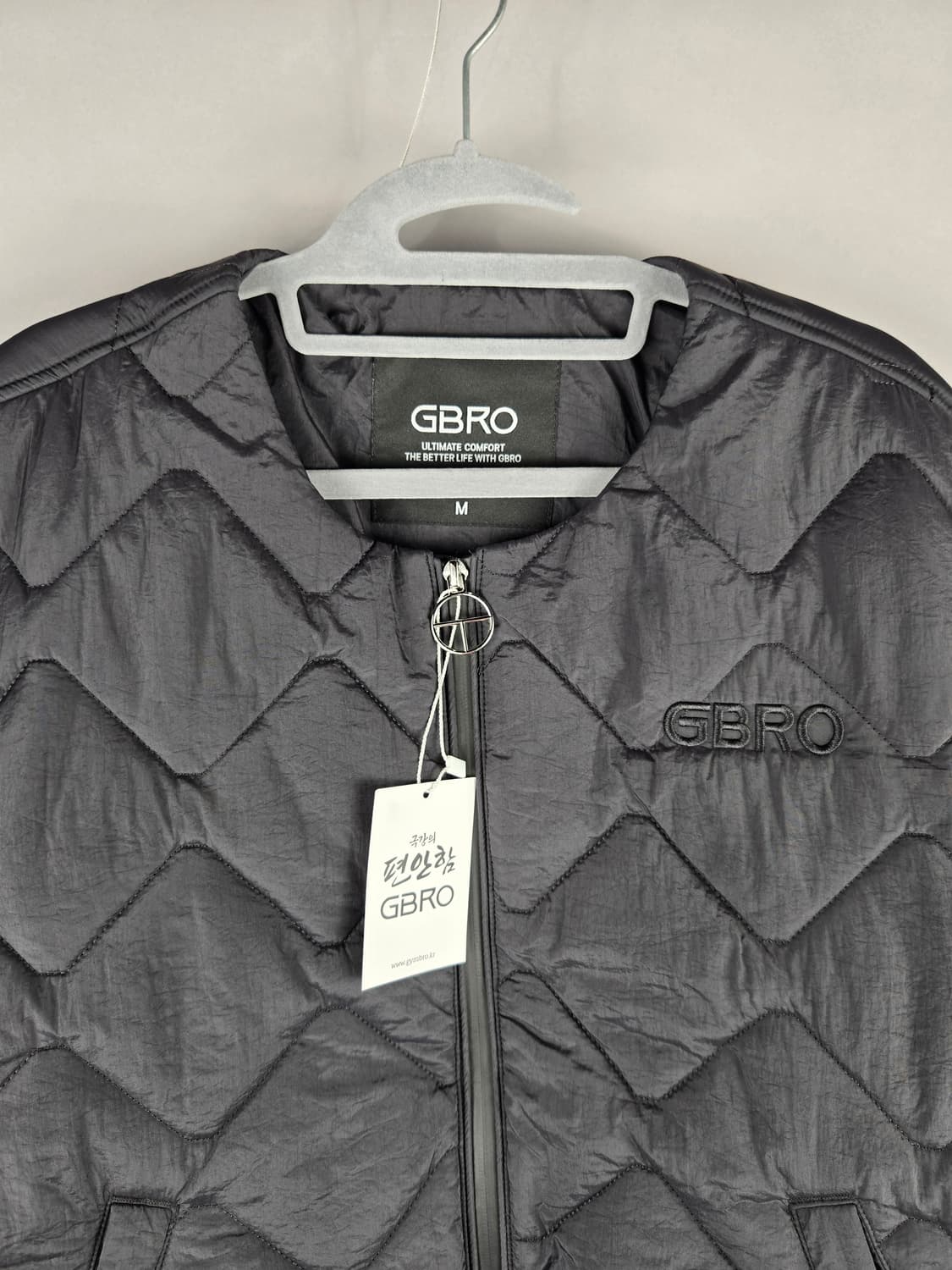 [무료배송]새상품 GBRO 짐브로 M 남성 퀼팅 깔깔이 패딩 점퍼 블랙 상품이미지2