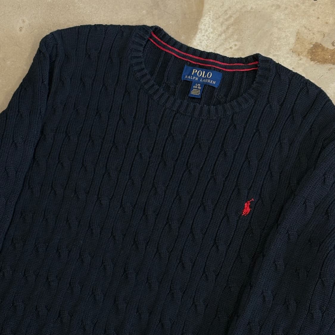 L 폴로랄프로렌 여성용 블랙 케이블 니트 상품이미지1
