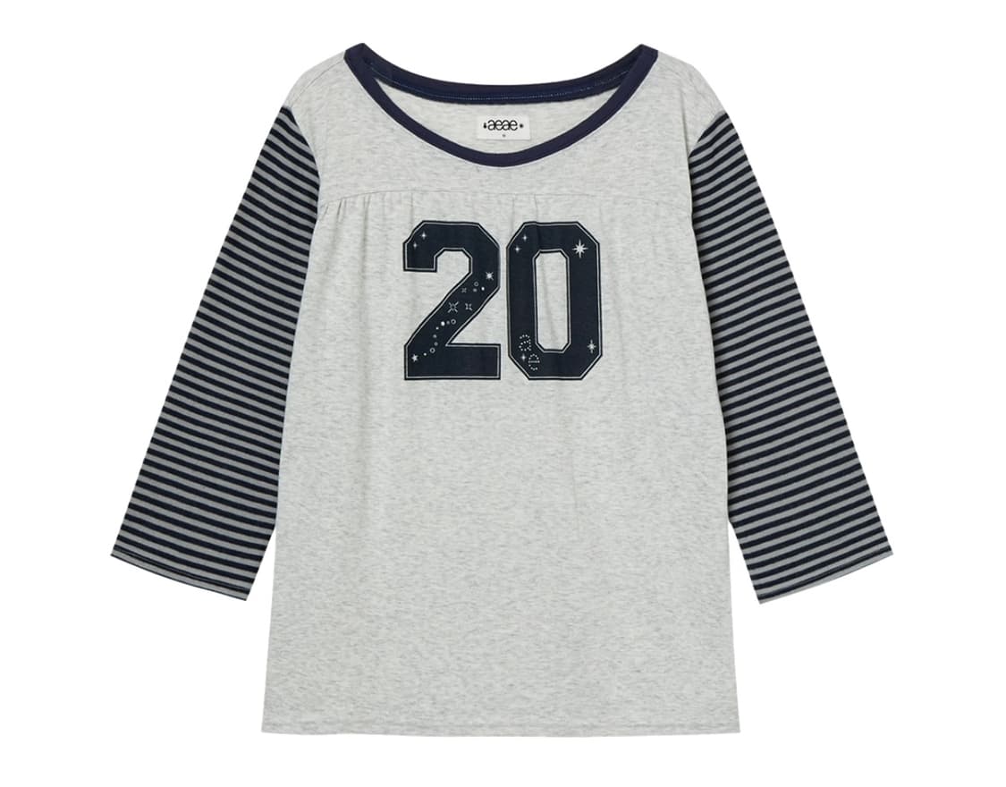 aeae 스트라이프 콤비 티 네이비 상품이미지1