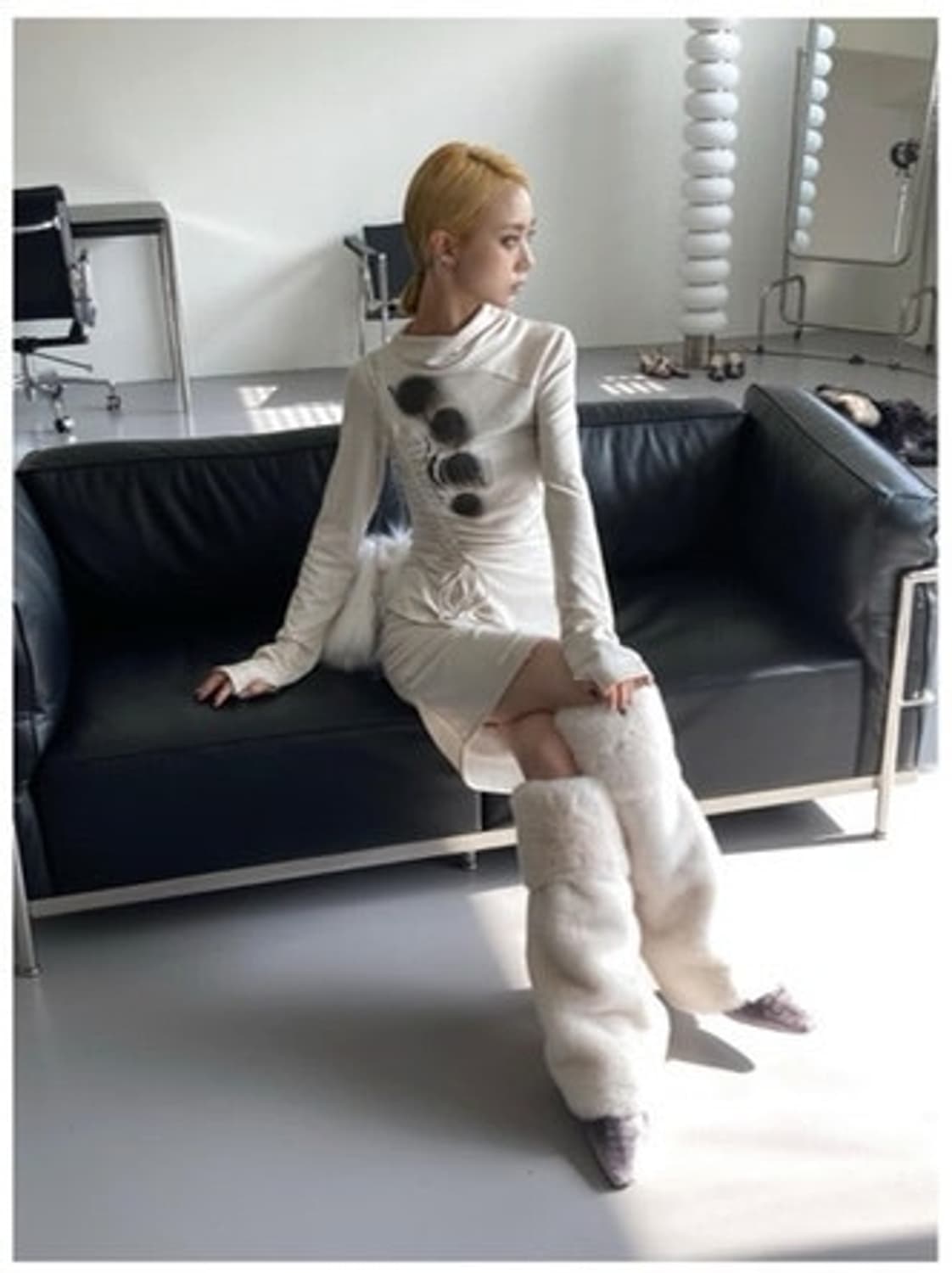 카시코 케이오드 셔링 셋업 ivory 새상품 상품이미지3