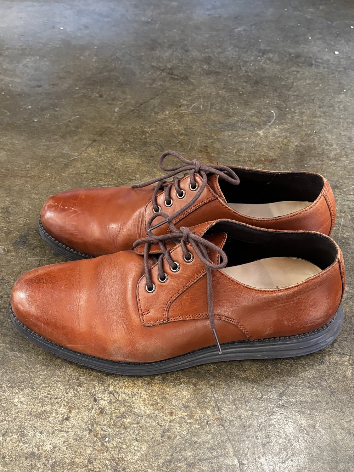 콜한 남성 브라운 가죽 구두 275mm 상품이미지4