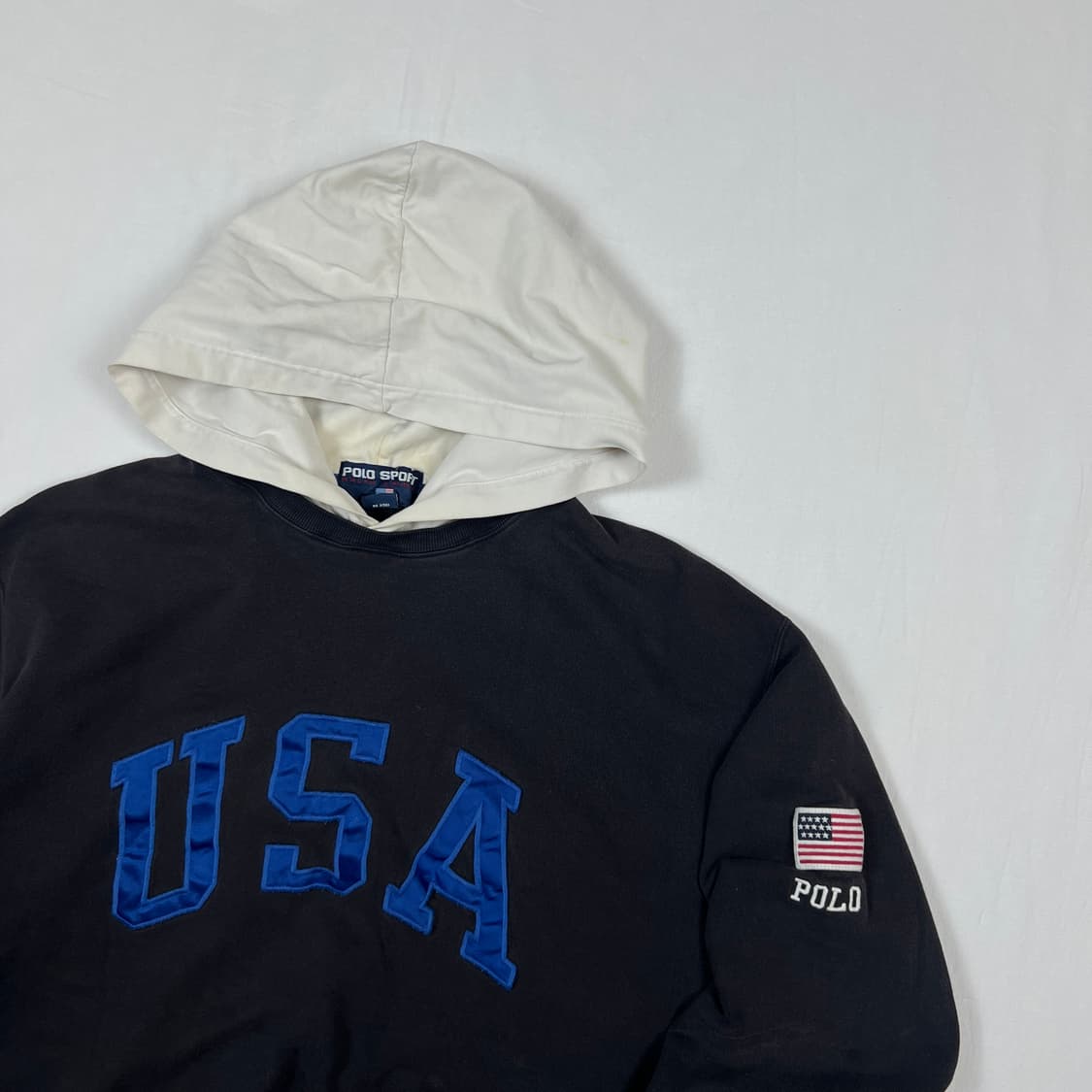 90’s 폴로스포츠 usa 플래그 로고 후드티 상품이미지3