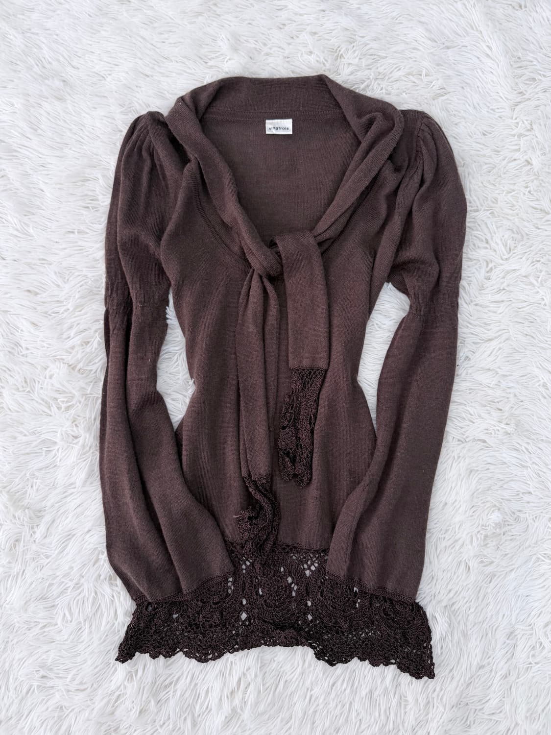 브라운크로쉐니트탑 상품이미지1