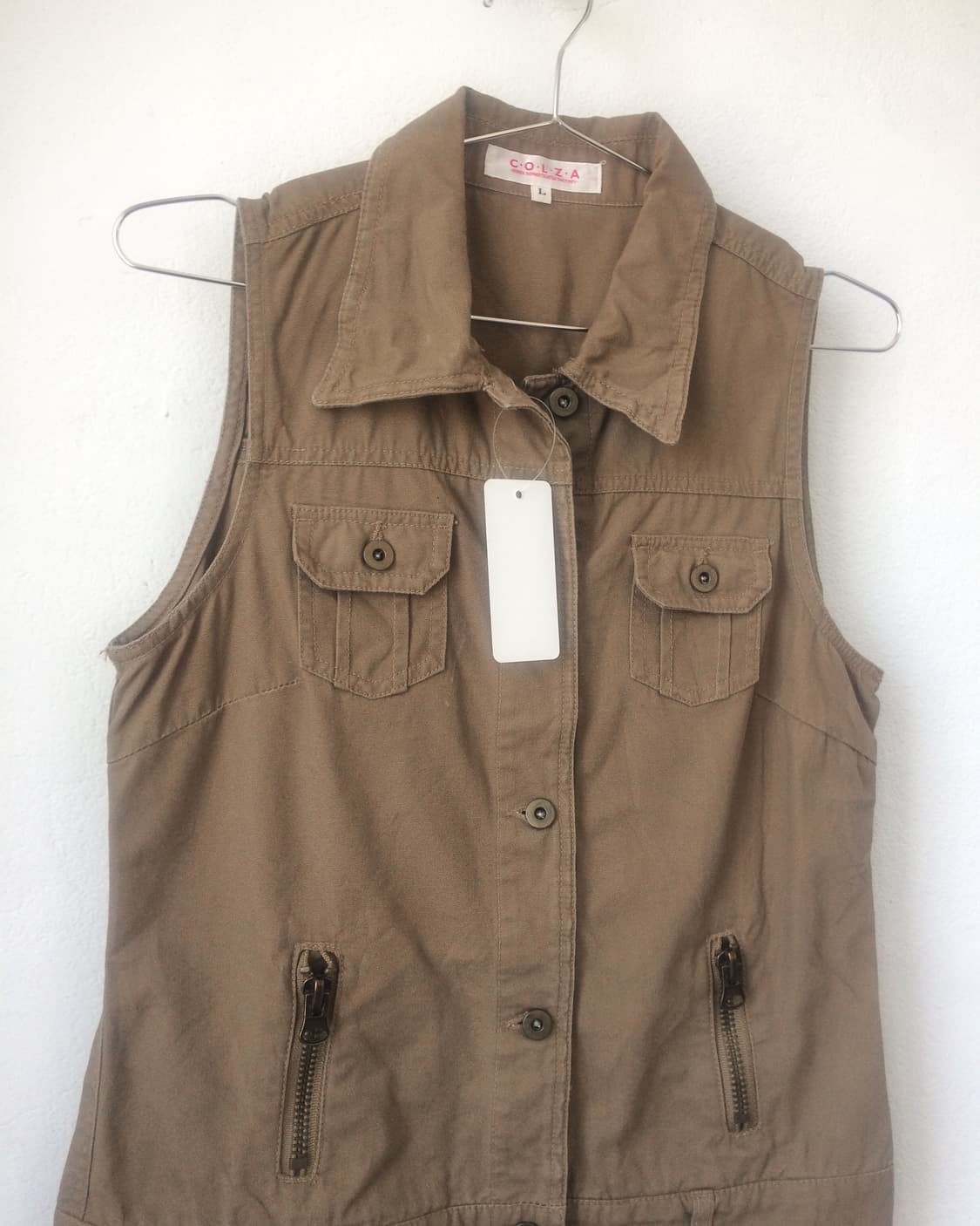 Multi pocket shirt sleeveless onepiece 상품이미지4
