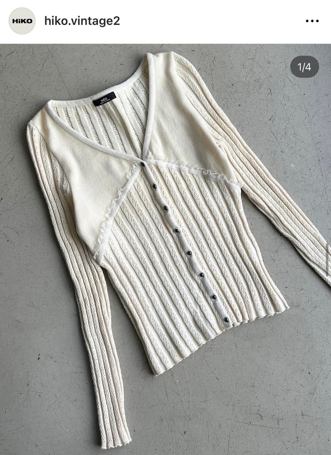 빈티지 아이보리 니트 가디건 페어리 그런지  상품이미지4