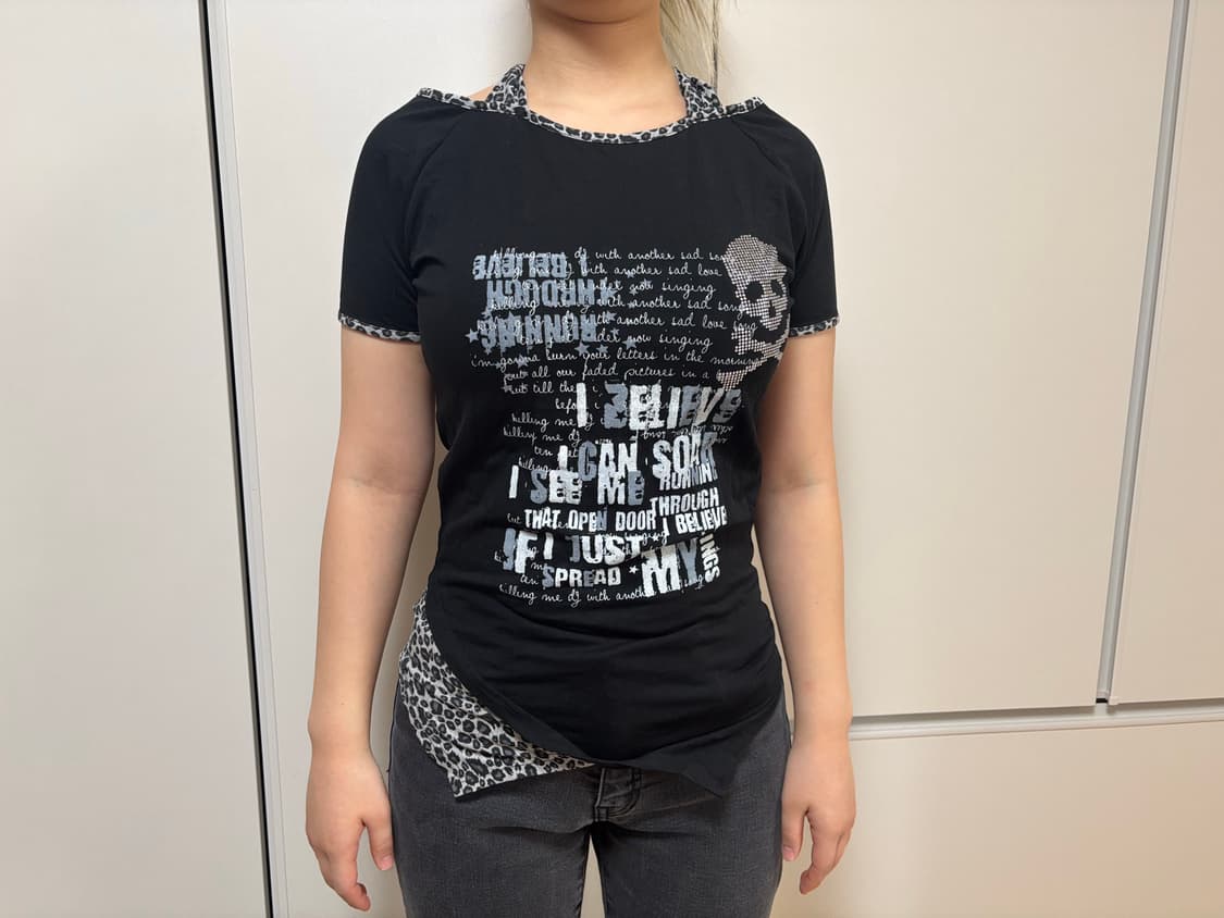 팝걸빈티지 자사몰 해골 프린팅 반팔  상품이미지1