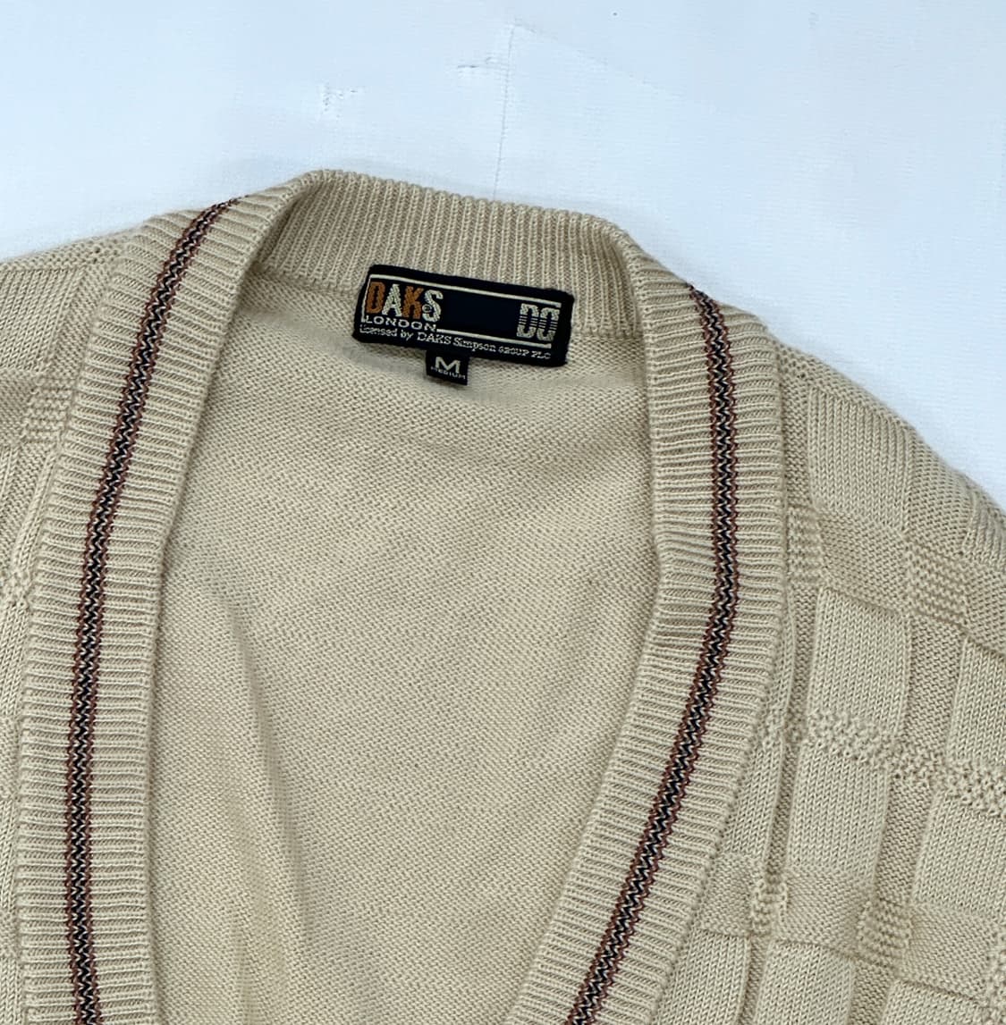 DAKS 닥스 맨즈 베이지 패턴 가디건  핀터 아메카지 보헤미안 상품이미지4