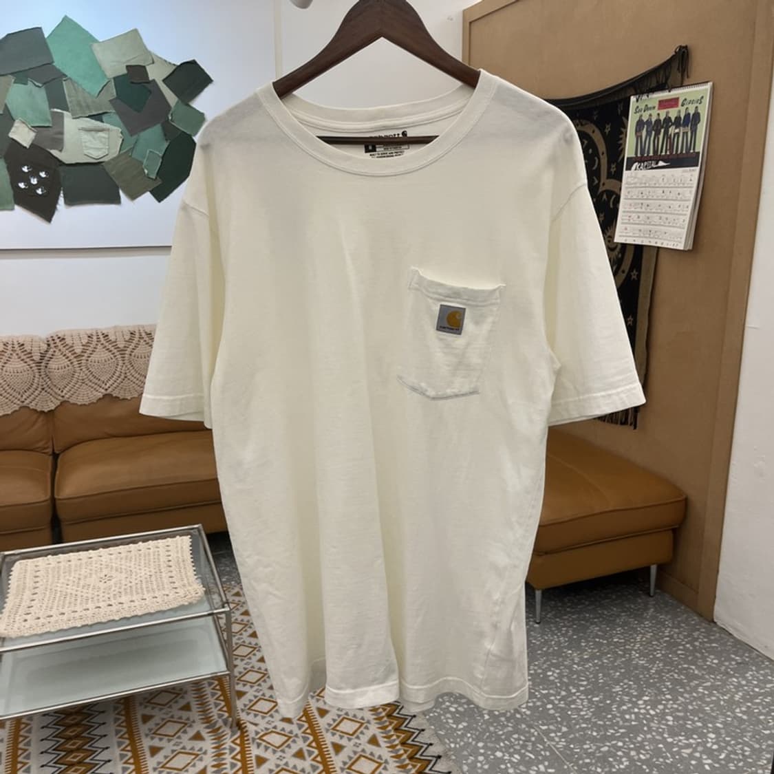 칼하트 빈티지 캐주얼 포켓 오버핏 워크 반팔티 M C10895 상품이미지3