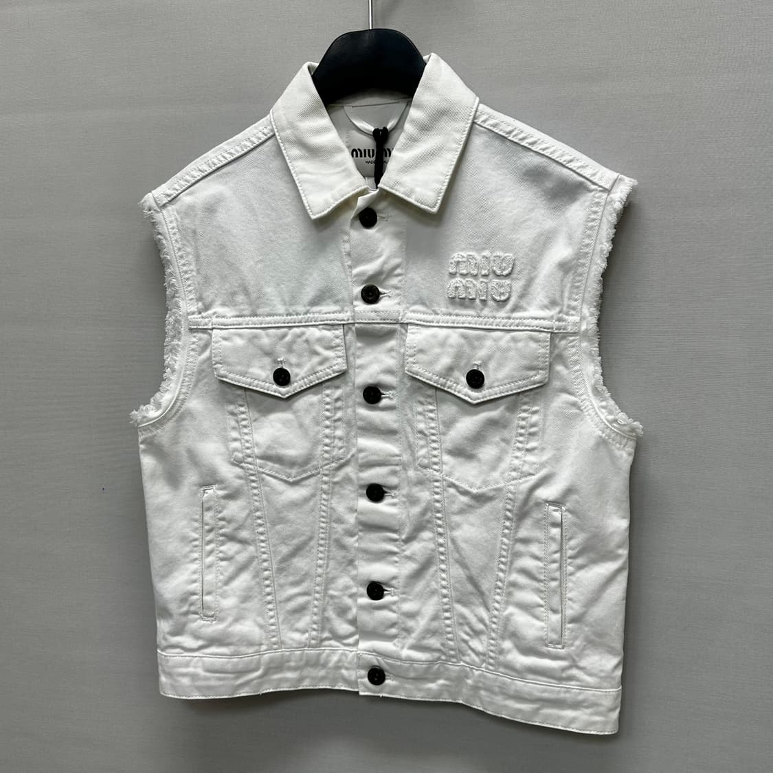 미우미우 로고 코튼 데님 조끼 ( 55 ) 상품이미지3